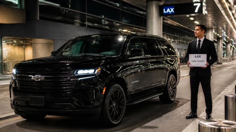LAX meet and great chauffeur service with luxury Chevrolet Suburban