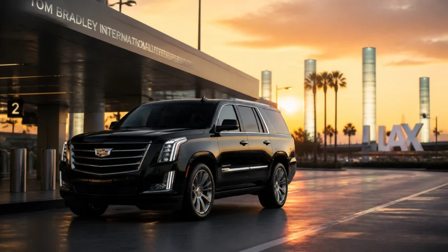 Luxury Cadillac Escalate airport transportation at International arrivals